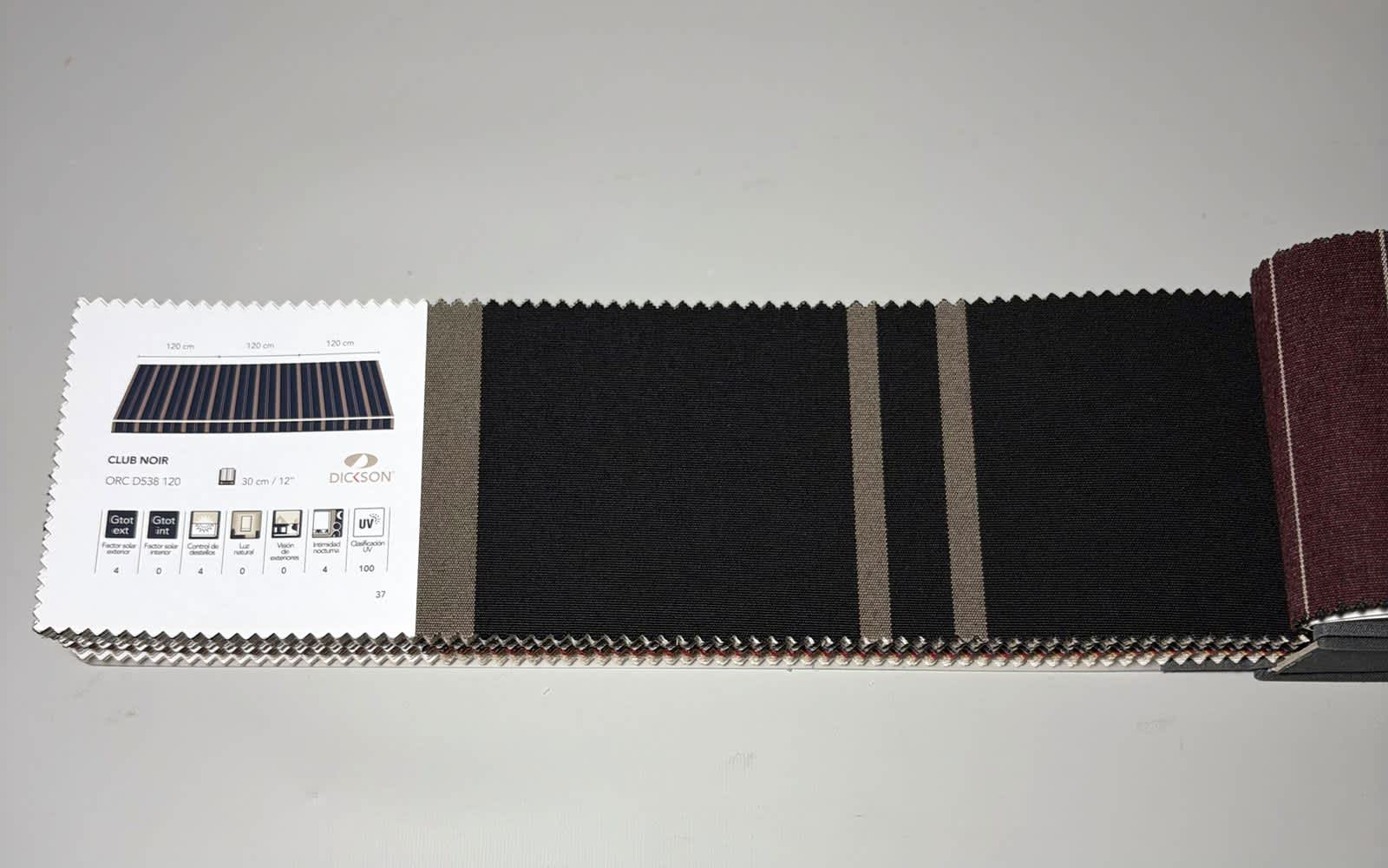 muestra de lona rayada